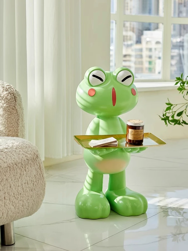 Cute Animal Sofa Side Table Nordic Living Room Small Coffee Table Home Storage Statue Tray  Creative Large Floor Decoration Gift