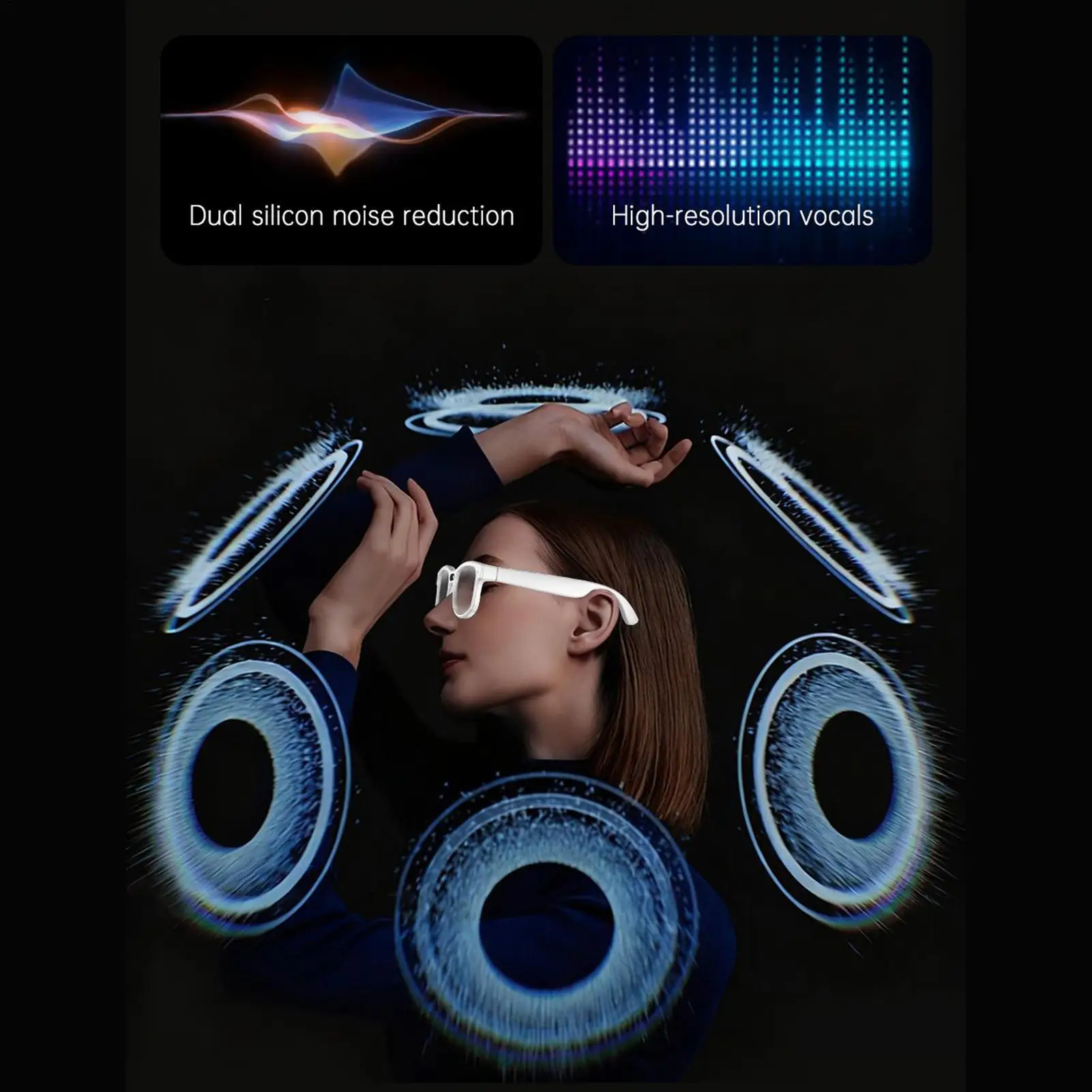 نظارات كاميرا مضادة للاهتزاز، نظارات شمسية ذكية تعمل بالذكاء الاصطناعي للعائلة والأصدقاء والرجال والعمل في المنزل والفصول الدراسية الداخلي والخارجي