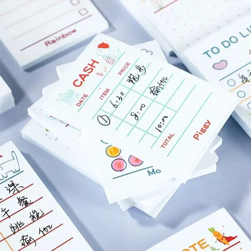 Kawai Supplies in Sticky Note Book Functional Plan Book Cartoon Cute Bookkeeping List Plan Sticky Japanese Sticky Note Paper