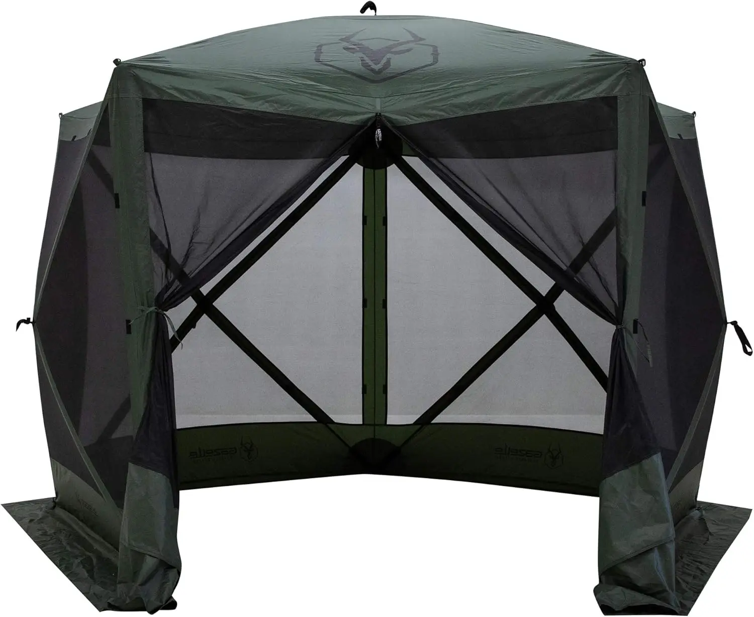 

5 Sided Portable Pop Up Screened Gazebo Canopy Tent w/ Carry Bag & Stakes for Parties & Other Outdoor Occasions, Alpine Green