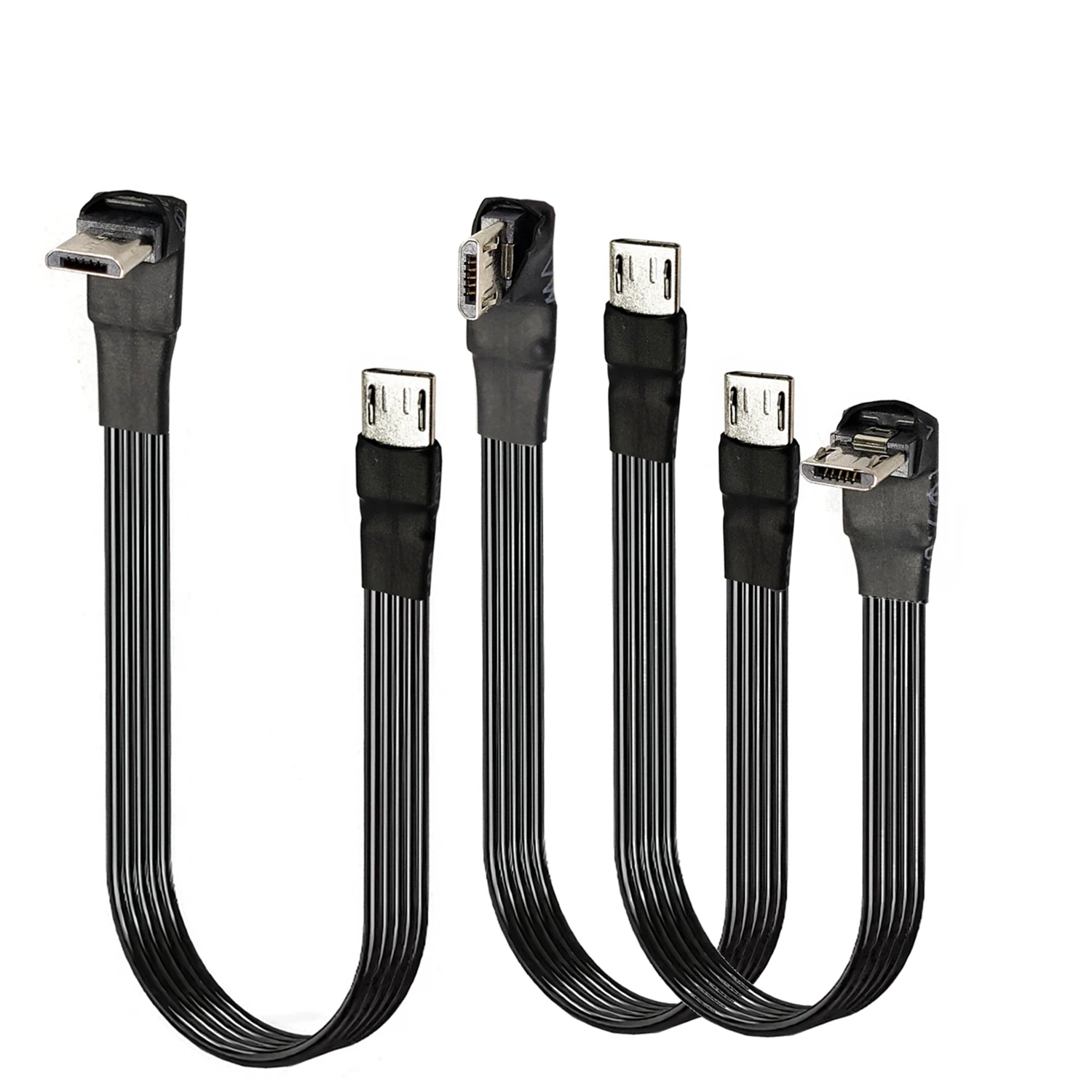 5CM 10CM 50CM 90 Degree Micro USB2.0 5Pin Up & Down & Left & Right Angled Male to male to Extension Cable Connector Adapter plug