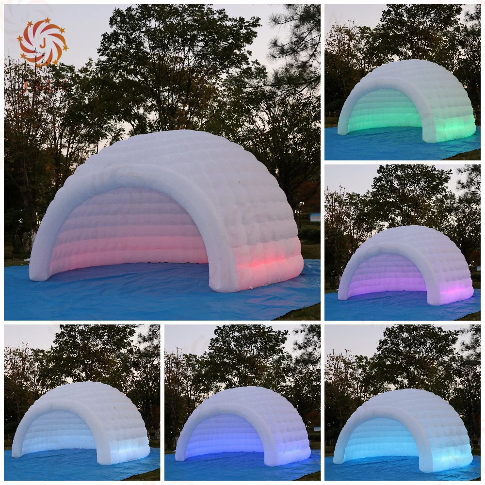 Portable LED Inflatables Domes Igloo Rooms LED Inflatable Bubble Dome Tent Marquee Canopy Shelter with Air Blower For Party