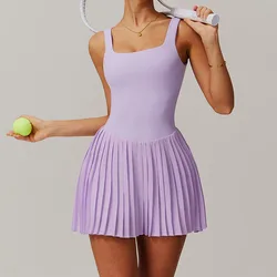 Sexy Sports Jumpsuits Women Tennis skirt Bodysuits Gym Workout Rompers Female Fashion Streetwear Casual Skinny Fitness Overall