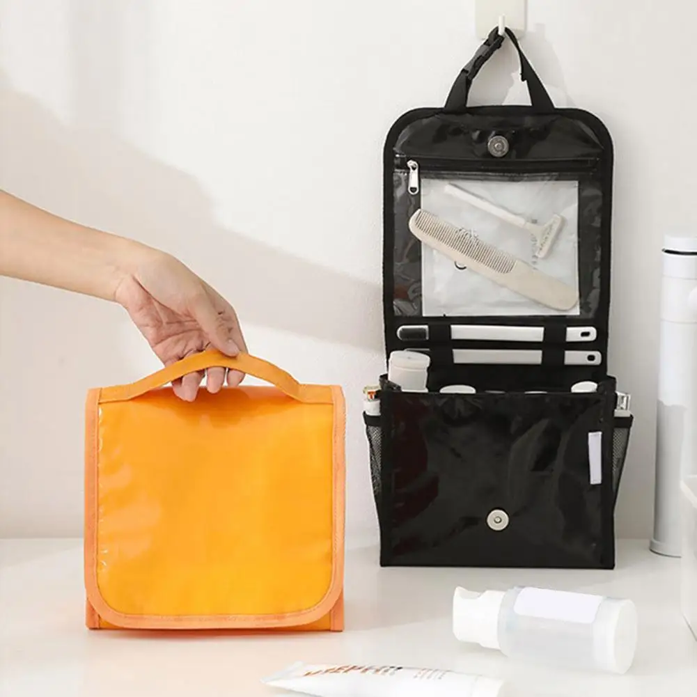 Foldable Toiletry Bag Space-saving Toiletry Bag Capacity Toiletry Bag with Waterproof Zipper Portable Handle Travel Makeup