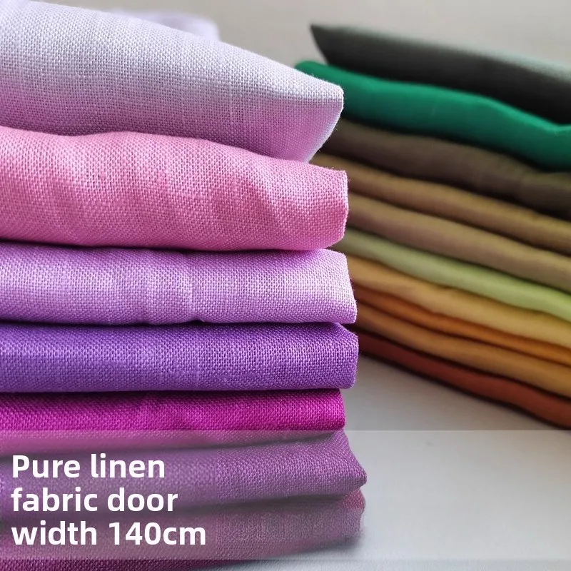 100% Buy of Linen Cloth Fabric for Dress Fabrics By The Meter Clothing Per Meter Hemp Flax Wholesale in Meters Pants Cool