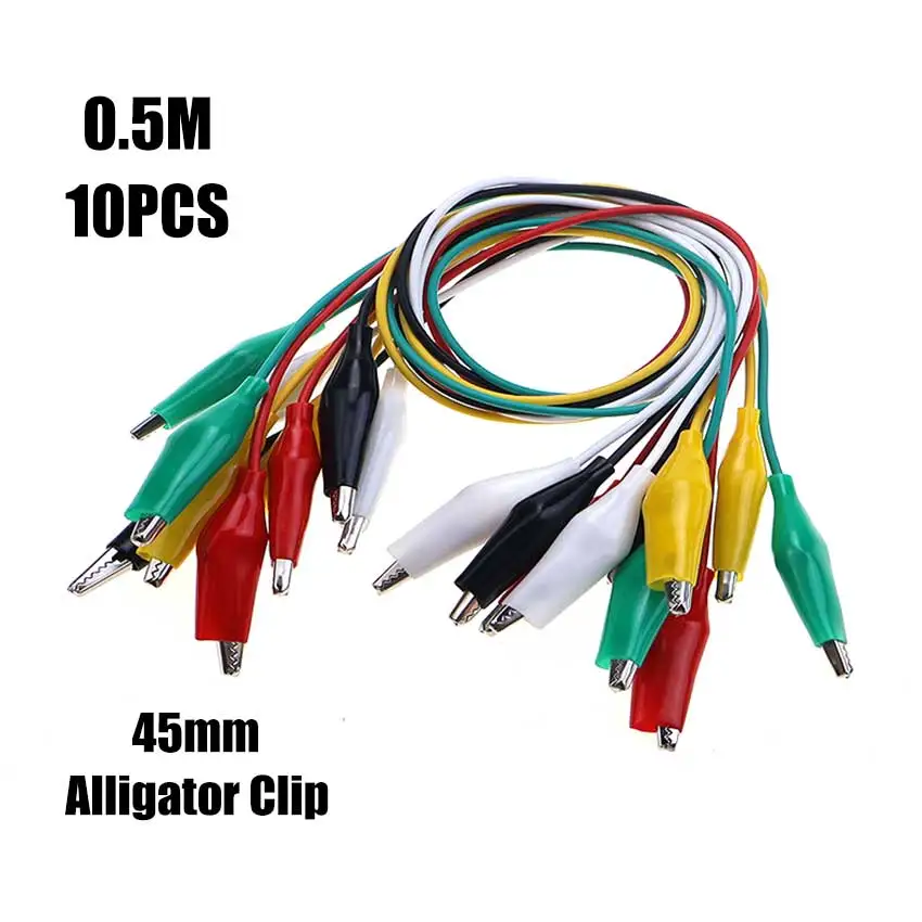 1Set=2/10PCS Colorful Double Plug Alligator Clips Electrical DIY Test Leads 4mm Banana Plug To Crocodile Clip Wire Power Cable