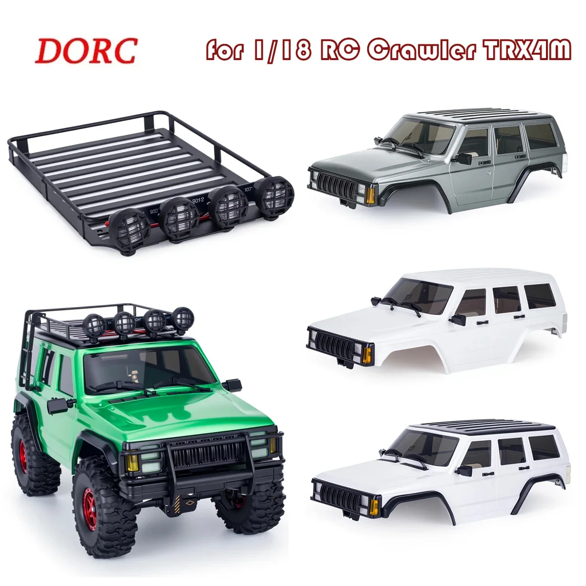 155mm Plastic Hardtop Body Shell for TRX4M 1/18 Crawler – Cherokee Style for Bronco Defender Chassis DIY