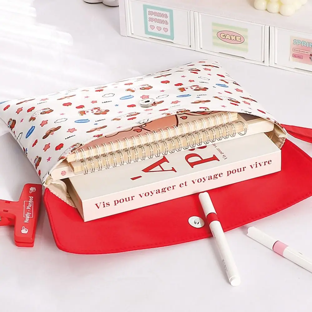 Sac de rangement à motif de chiot de dessin animé, sac de rangement à main avec bouton-pression, grande capacité, Double couche, organisateur de fichiers pour étudiants