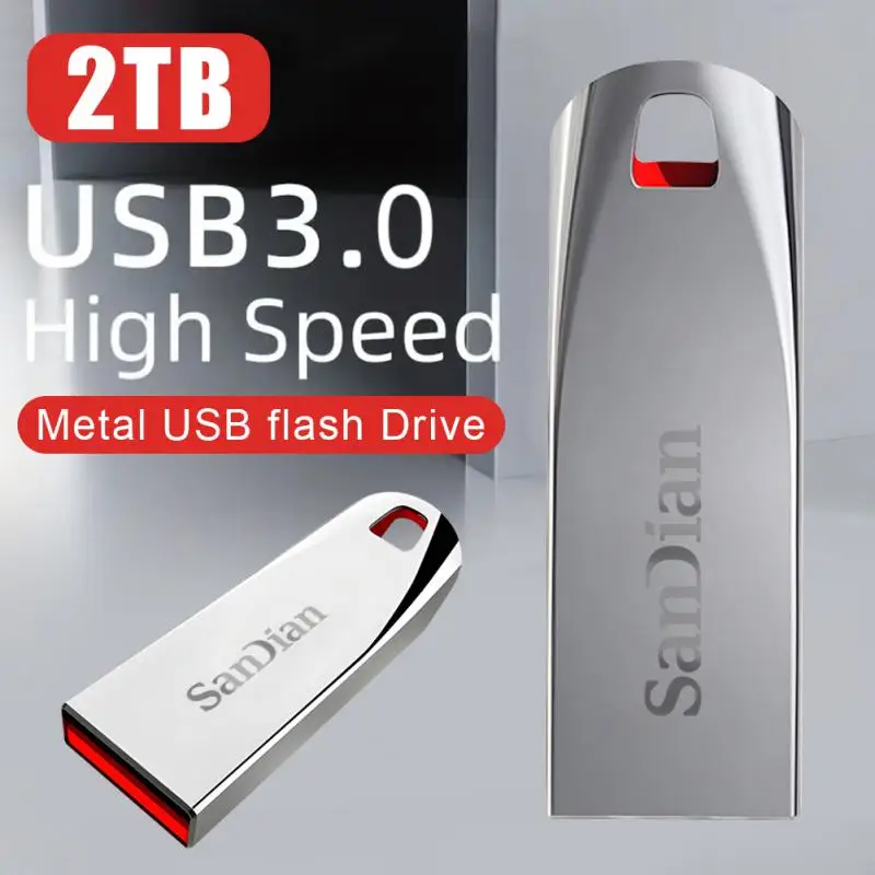 Upgraded 2TB Pen Drive Metal USB 3.0 High Speed External Memory USB Mini Flash Drives 1TB 256GB 512GB64GB USB Flash Disk Adapter