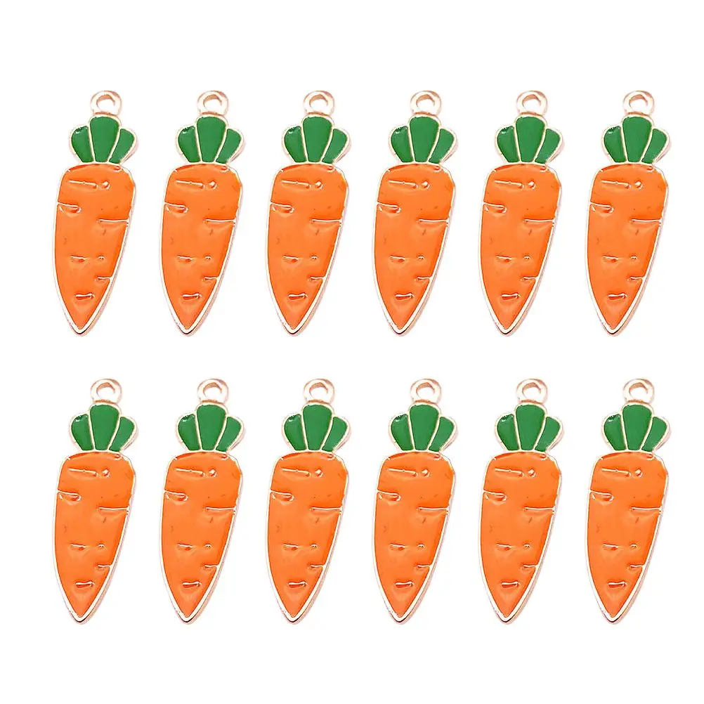 

20 Pcs Carrot Accessories Shape Pendant Keychain Necklace Charms Girls Jewelry Alloy DIY Supply