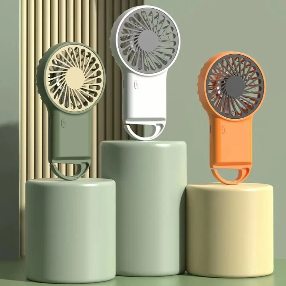 Foldable Handheld Desktop Mini Fan, USB Charging Fan with Cartoon Design and Hook, Great for Hiking, Camping, Office Daily Use