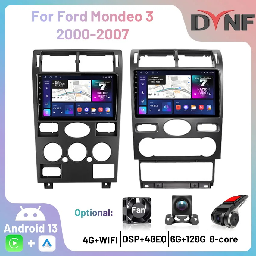 4G Car Radio Android Carplay Multimedia Player GPS Navigation Car Audio For Ford Mondeo MK 3 2000 2001 2002 2003 2004 2005-2007