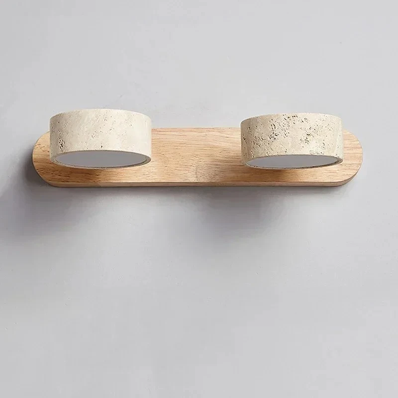 Japanese Wabi Sabi Creative New Round LED Wall Light Home Decoration Bathroom Washtable Dressing Table Mirror Front Lamps