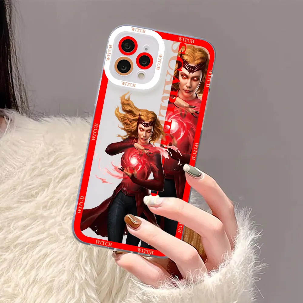 Marvel Scarlet Witch Phone Case For Apple iPhone 15 14 13 12 11 XS Pro Max 16 8 7 Plus X XR SE Transparent Cover Cqoue Cqoue