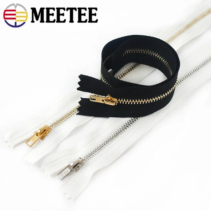 10/20Pcs 8-30cm 3# Metal Close End Zipper Black White Zip Bag Clothes Jeans Pants Coat Pocket DIY Decorative Sewing Accessories