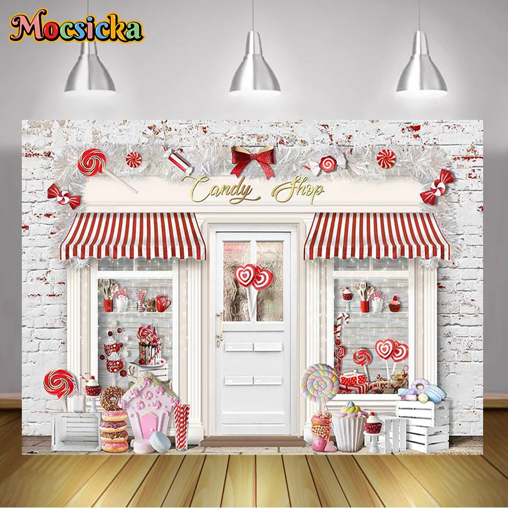 

Candy Shop Children Birthday Portrait Backdrop Sweet Candyland Lollipop Photograhy Newborn Kids Cake Smash Background Photocall