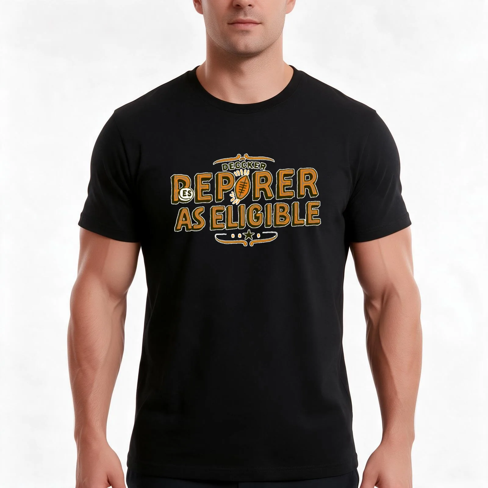 decker reported as eligible T-Shirt, Summer Casual Cotton Tee, Oversized Streetwear Tops, Vintage Graphic Print, 100% Cotton