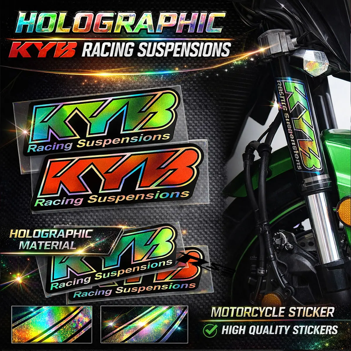 

For KYB Motorcycle Suspension Sticker Decal – Racing Style Graphics, Universal Fit, Waterproof & Durable