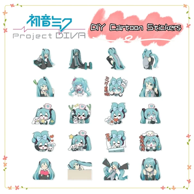 

Новый Хацунэ Мику, креативная мультяшная милая водонепроницаемая наклейка, студенческая ручная книга, сделай сам, чашка для воды для мобильного телефона, наклейка с высоким цветовым значением