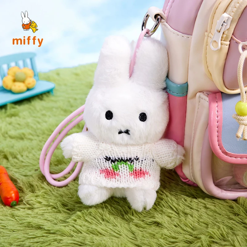 Kawaii Miffy Ciondolo in peluche Cartone animato Peluche soffice di alta qualità Accessori per zaino anime Bambole di peluche fofinose Regalo perfetto
