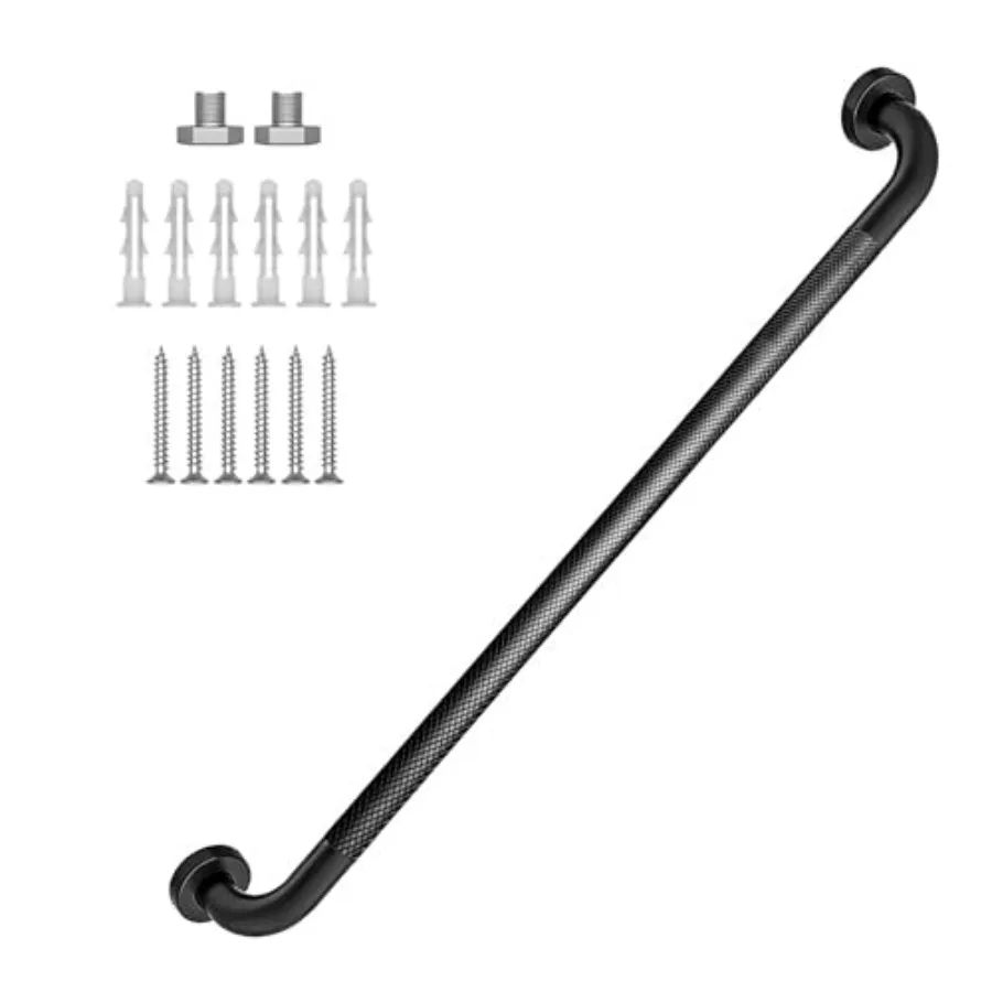 

32 Inch Shower Grab Bar 1.25" Dia Anti Slip Bathroom Grab Bar 304 Stainless Steel Knurled Handicap Grab Bars Safety Support Han