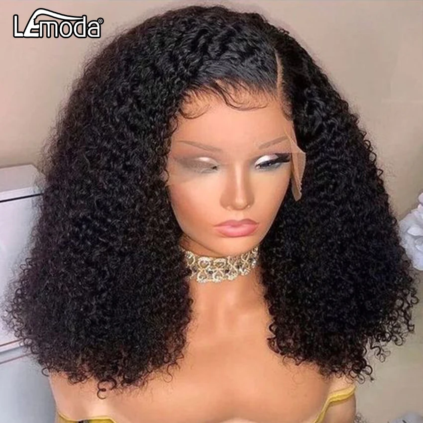 

Mongolian Afro Kinky Curly Wig 13x4 Lace Front Human Hair Wigs Pre Plucked With Baby Hair Remy 180% Kinky Curly Lace Frontal Wig