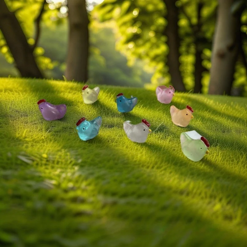 

Creative Cure Luminous Miniature Chicken Doll Toys DIY Handmade Decorative Accessories Cute Garden Microlandschaft For Fish Tank