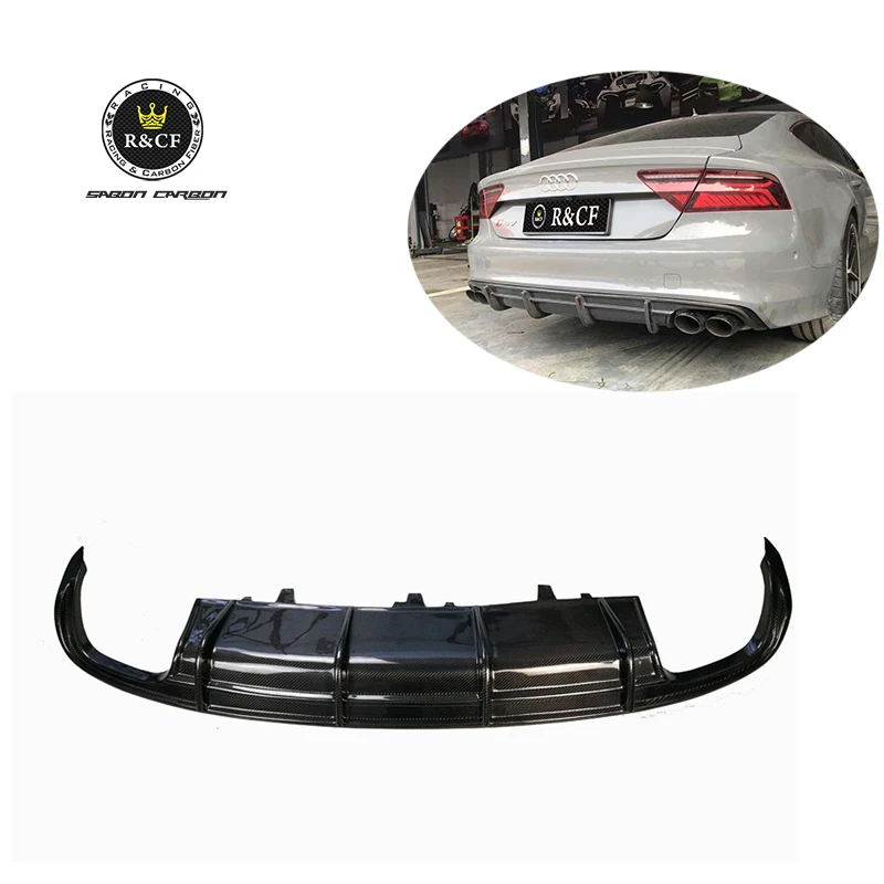 

2012-15 PD Style Carbon Fiber Rear Bumper Lip Diffuser Spoiler for Audi A7 Sline S7