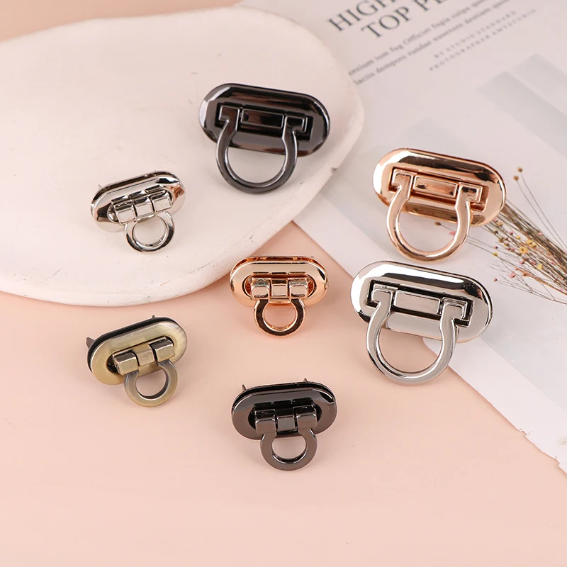 【B】Metal Clasp Turn Lock Oval Metal Clasp Twist Lock For DIY Handbag Craft Bag Purse Bags Hardware Bag Accessory