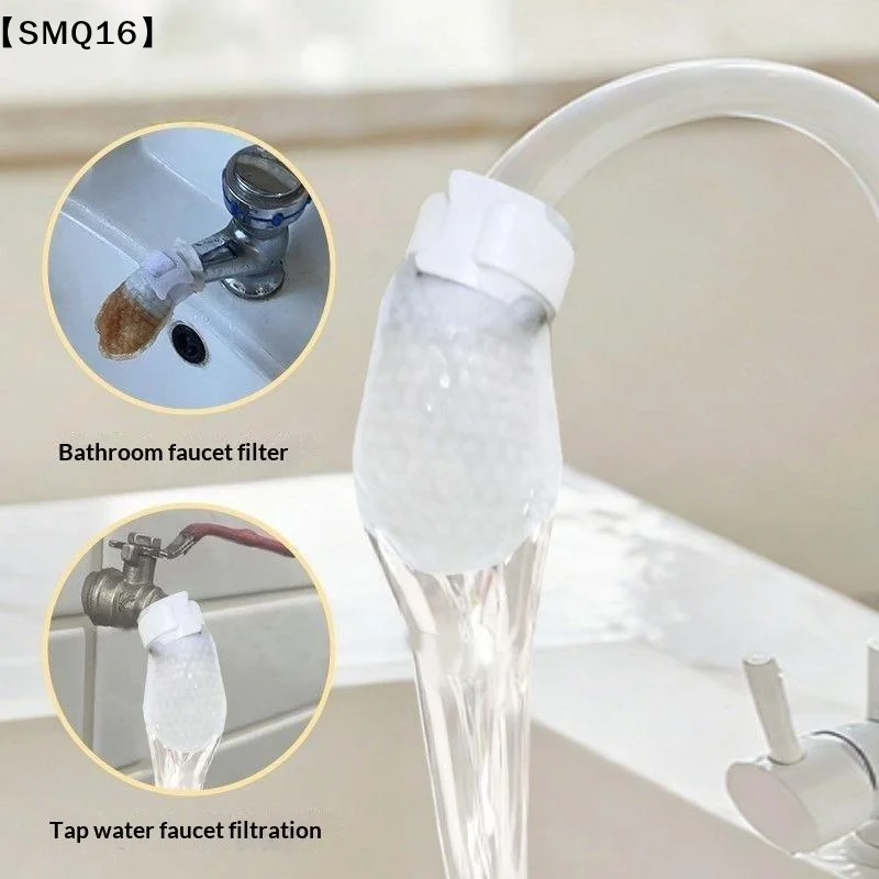 40/50/100Pcs Universal Faucet Filter Cotton Anti-splash Thickened Faucet Filter With T-strap Tap Water Filter Bag【SMQ】