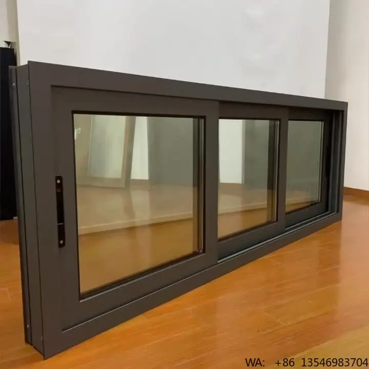 

Modern Double Glazing Aluminum Sliding Window High Security Magnetic Screen Windproof Outdoor Basement Household Window