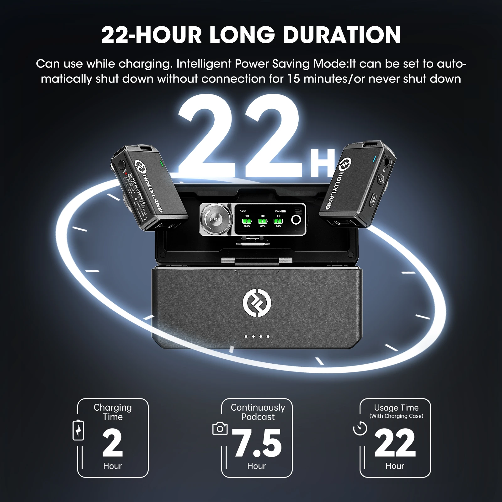 Hollyland-Llark maxワイヤレスマイク,iphone 14 pro max samsung s22 xiaomi vloging,ライブストリーミング用の14h820ft mfi