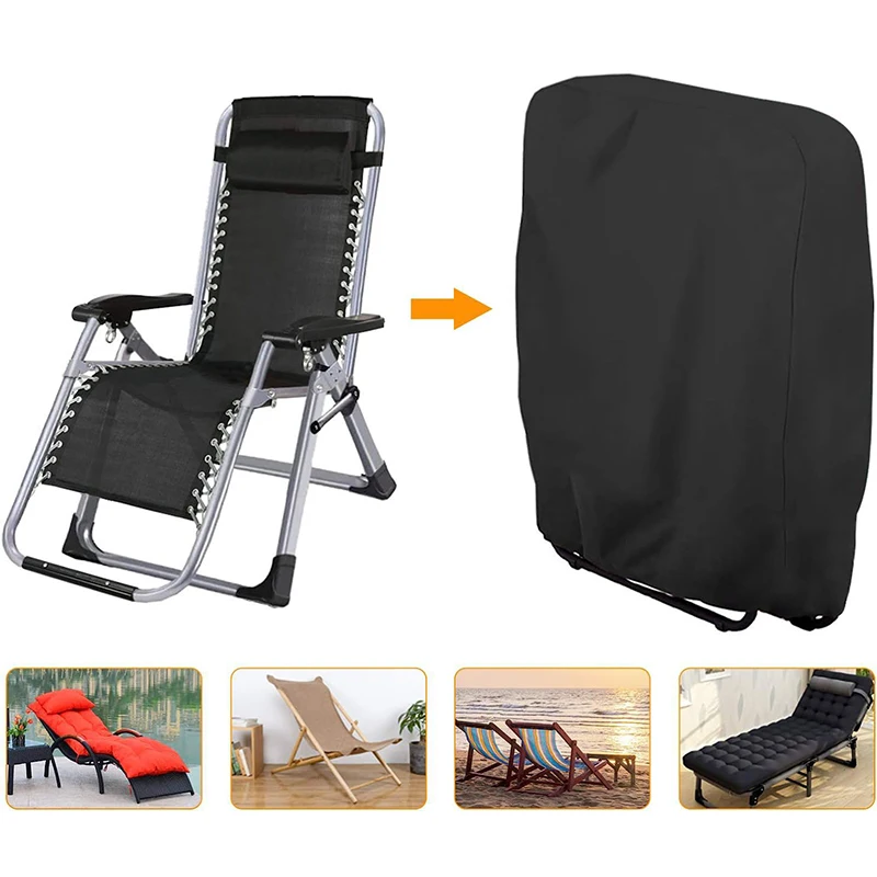 1PC Garden Outdoor Folding Chair Cover Cover Terrace Furniture Cover Chair Cover Dust Rain Sun Protection Beach Chair Cover