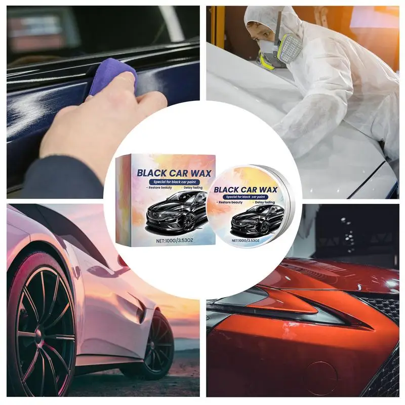 100g Car Polishing Paste Wax Scratch Repair Agent Waterproof UV Protection Car Scratch Repair Paste With Sponge For Black Car