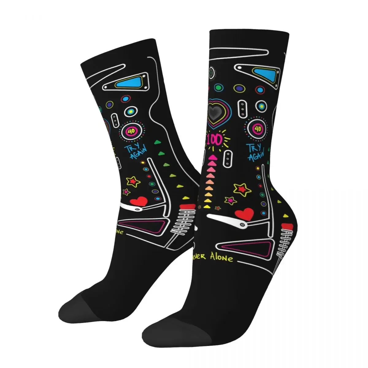 Pinball Socks Harajuku Sweat Absorbing Stockings All Season Long Socks Accessories for Unisex Birthday Present