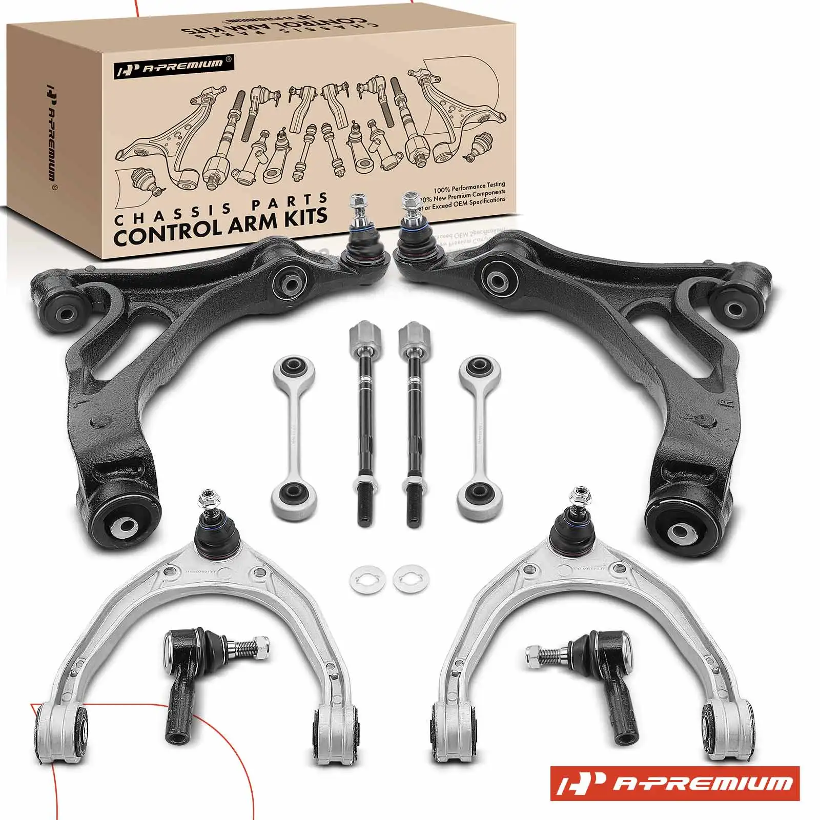 A-Premium 10x Front Control Arm Sway Bar Link Tie Rod End for Porsche Cayenne 2004-2006 Volkswagen Touareg 2004-2009