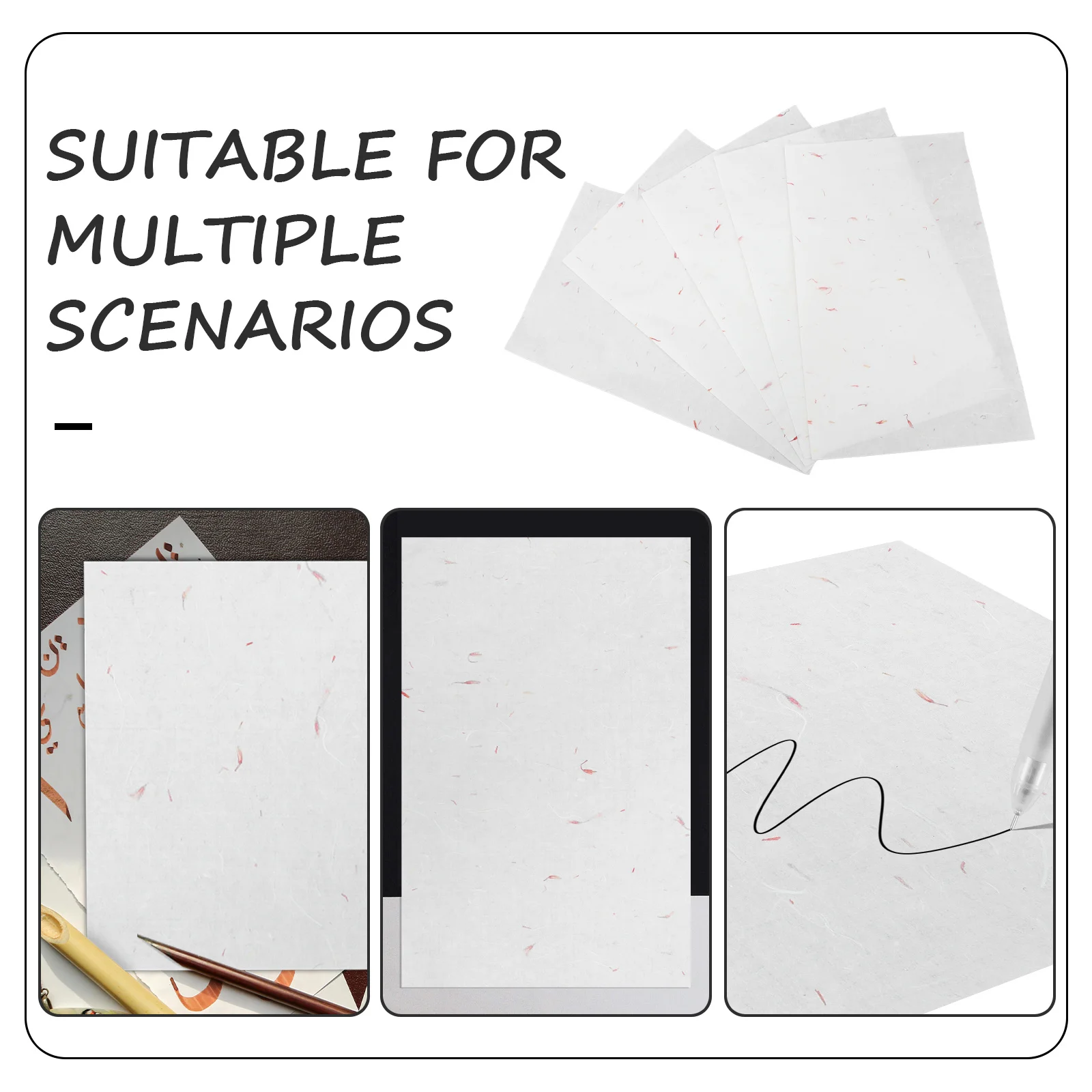 

40 Sheet Chinese Calligraphy Paper Rice Xuan Paper for Brush Ink Writing Japanese Kanji Sumi Painting Practice Supplies