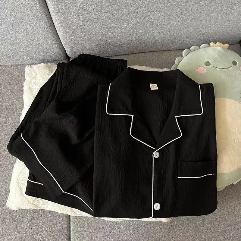 Sleepwear Pajama Man Summer Men's Pajamas Set Male Spring Casual Simple Solid Color Home Wear Autumn Trousers Long Sleeve 2pcs