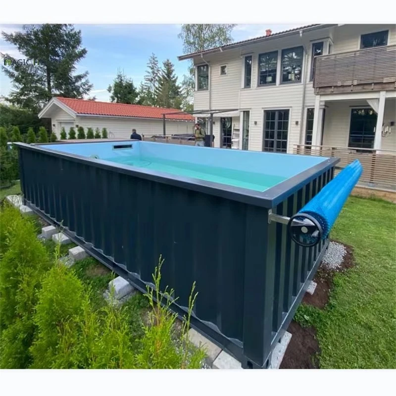 Fabriekszwembadcontainer Prefab 20ft 40ft verzendcontainer zwembaden voor buiten bovengronds zwembad
