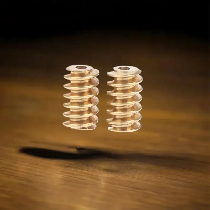 1pc Twin Pack 0.5 Modulus Single-Headed Copper Worm Gears with 1.98mm/2.28mm/2.98mm Hole Diameter; Match 2mm/2.3mm/3mm Shaft