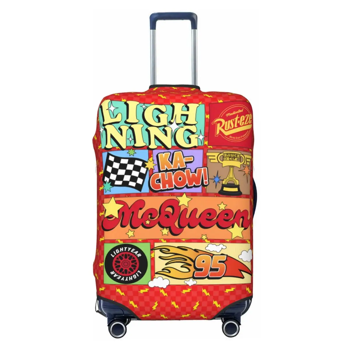 

Custom Lightning Car M-McQueen Travel Luggage Cover Dust Proof Cartoon Suitcase Cover Protector Fit 18-32 Inch