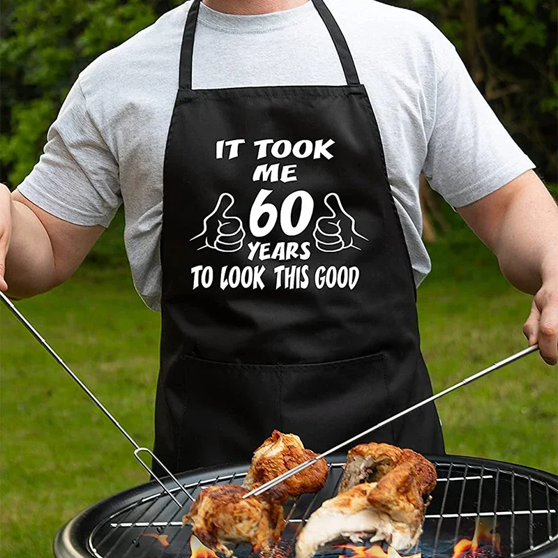 Novelty 60 Years old 60th Birthday party Christmas Anniversary BBQ Apron grandpa grandma mom daddy friend sister gift present