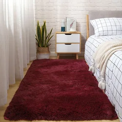 Solid Soft Bedside Carpet Large Rugs for Bedroom Fluffy Non-slip Blanket for Children's Girls Baby Room Decoration Plain Big Mat