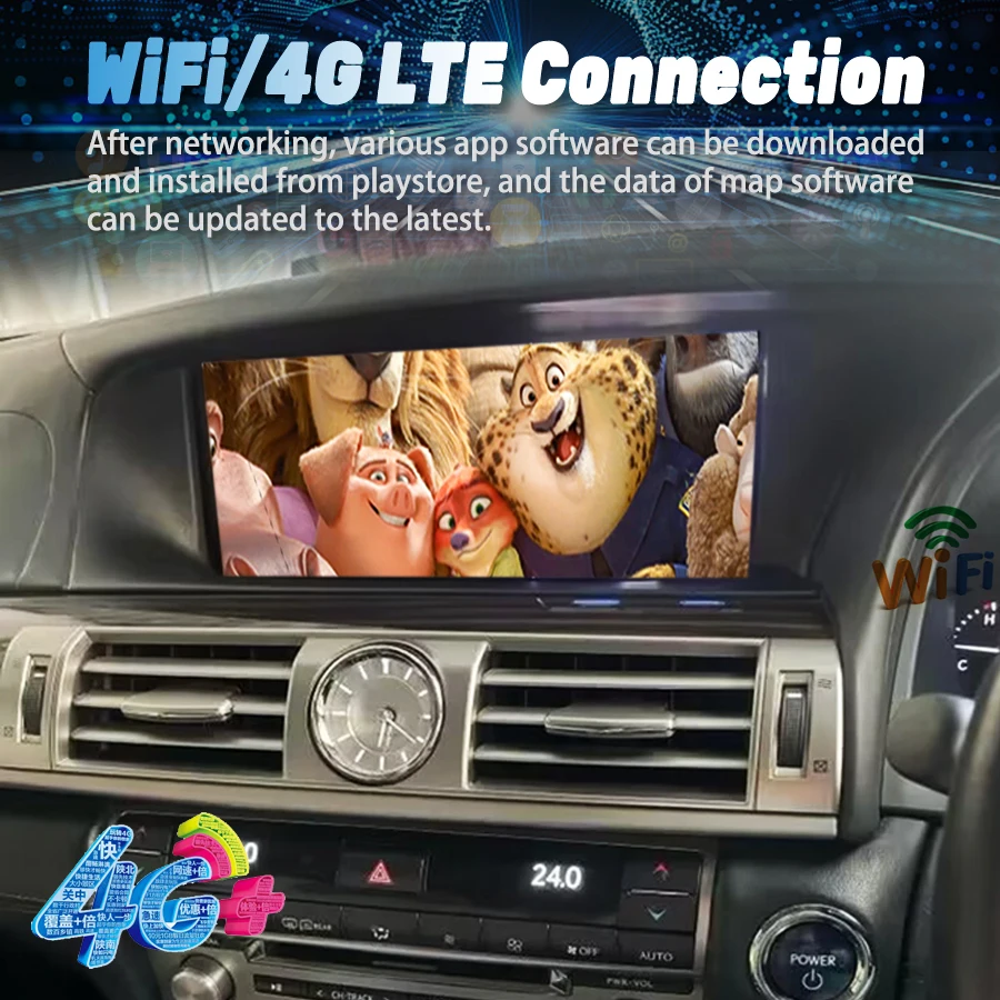 12.3inch Qled Screen Car Android 14 Multimedia Video Player Carplay For Lexus Ls600 Ls460 2013-2017 LS 600 460 Tape Recorder GPS