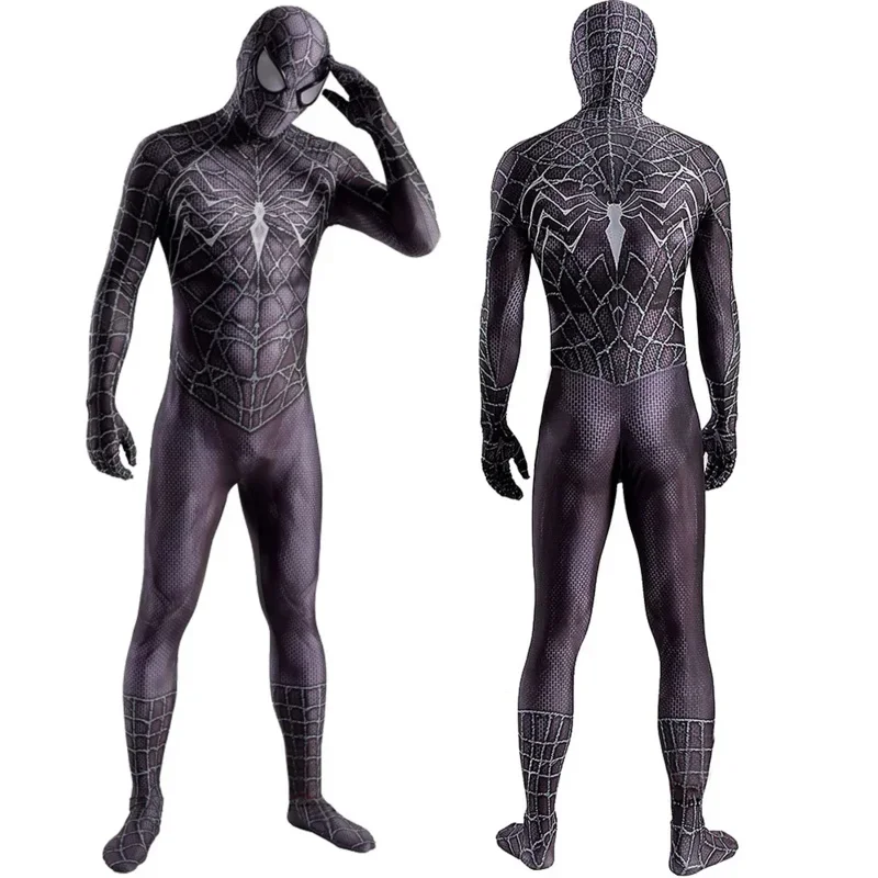 Fato de super-herói do simbionte para adultos e crianças, macacão completo, macacão de Halloween, segunda pele Zentai, homem-aranha