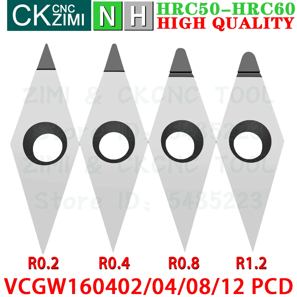 VCGW160402 VCGW160404 VCGW160408 VCGW160412 PCD inserts Diamond turning inserts CNC Metal lathe cutting tools VCGW for aluminum