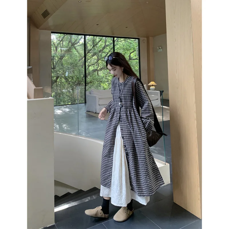 فساتين نسائية شابة صيفية من الكتان مكشكشة وخصر منخفض ومناسبة بشكل منتظم للنزهات على الطراز الرعوي للغابات قابلة للتنفس ولطيفة وناعمة