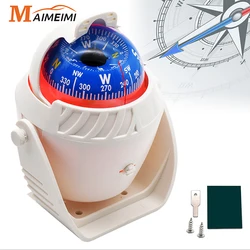 Marine Navigation Compass Black With Electronic LED Light Electronic Sea Pivoting Marine Compass For Marine Boat 12V