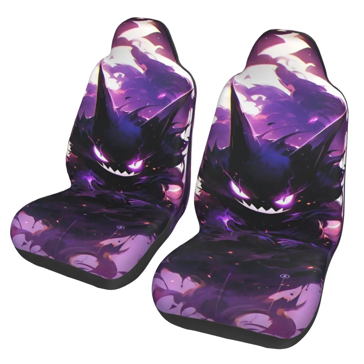 

Cartoon Dark Night Gengar Universal Car Seat Cover Four Seasons Travel Poke-Mon Car Seat Cushion Polyester Car Accessories