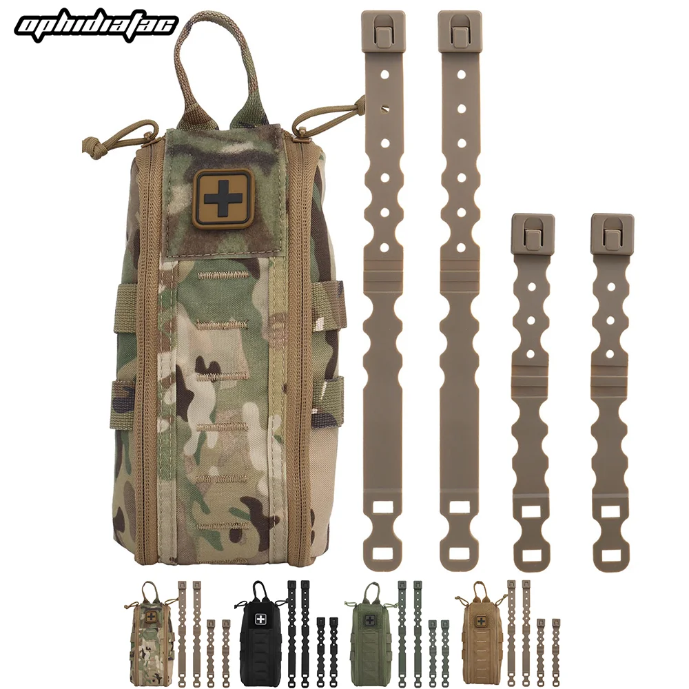

OphidianTac Quick Release IFAK Аптечка первой помощи Пустая медицинская сумка Rapid Deploy Pull Tab Shock-cord Кемпинг Туризм Аварийная сумка